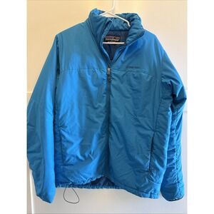 Patagonia Puffer Winter Jacket Teal Blue Size Medium Mens Used, *FLAW
